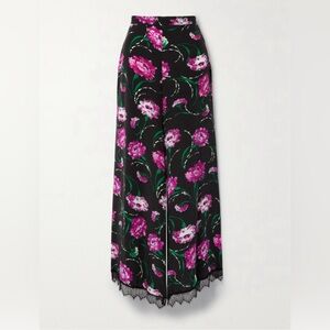 RODARTE $900 New With Tags 🔥Gorgeous Lace Floral Silk Wide Leg Pants Sz US 8 🤩